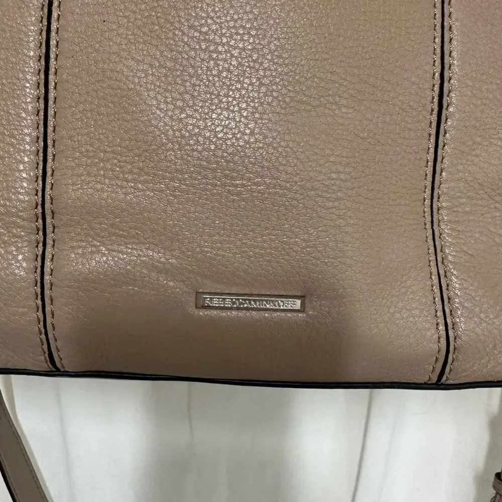 Rebecca Minkoff Bree Taupe Medium Leather Satchel Shoulder Bag
